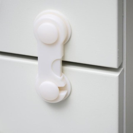 Set of locks for cabinet doors, 3 pcs., White color-1