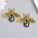 Decor for creativity metal, rhinestones "fly" gold set 2 pcs 3.5x4.7 cm