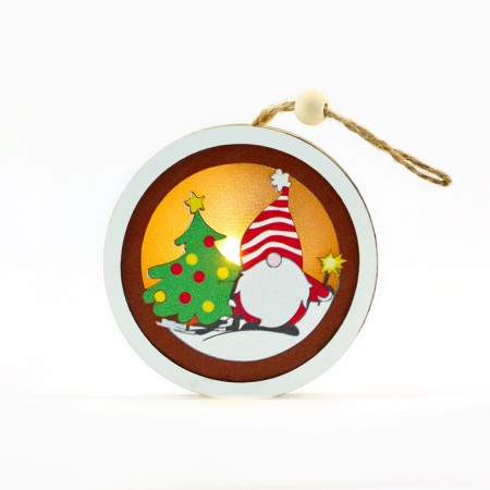 Suspension on a Christmas tree with the light "New Year", diam. 7.5 cm-5