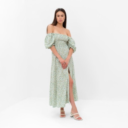 Women's dress Midy Mist Flower, green. R.46-5