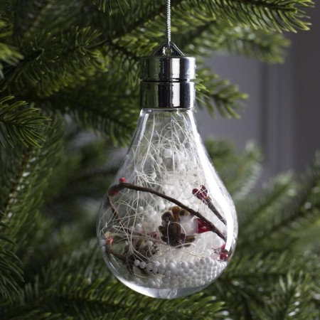 Christmas ball "bumps", batteries, 5 LED, white glow-1