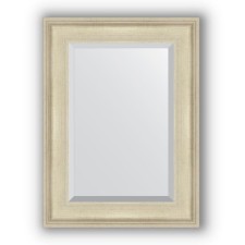 Mirror with fatset in the baguette frame - poisoned silver 95 mm, 58 x 78 cm, evoForm