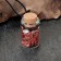 Souvenir-butter with natural stones "Red Jade", 3x2cm