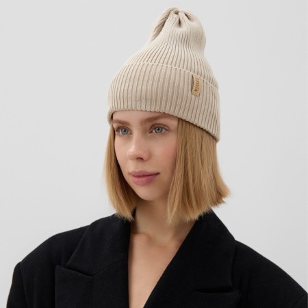 Women's hat Minaku, rr 52-56, beige color-3