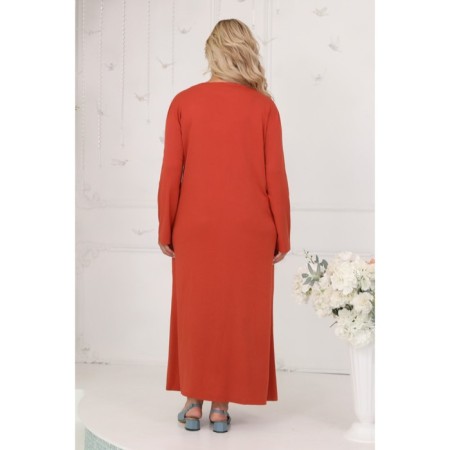 Female dress, size 52, terracotta color-2