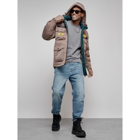 Male winter jacket, size 52, brown color-10
