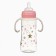 A bottle for feeding Ø50mm shg, "stars", 330 ml, +3 months, pink color, milk handles