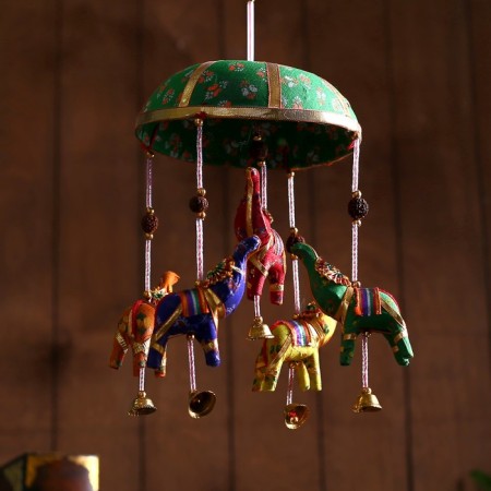 Interior suspension with bells "Elephants" 16x16x40 cm mix-3