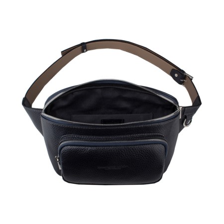 Waist bag, 2 parts on a zipper, adjustable belt, blue color-2