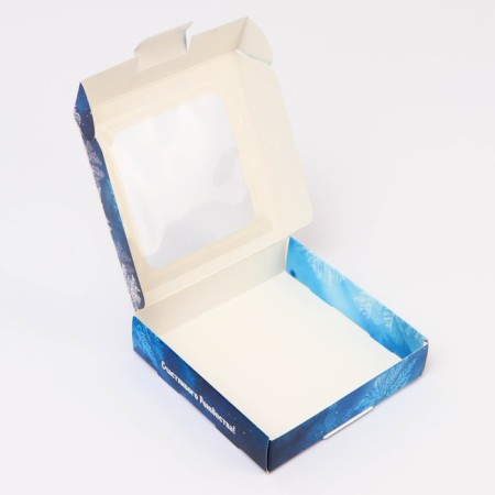 Gift box team with the window "Winter", 13 x 13 x 3 cm-4