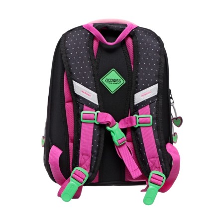 School backpack by Ergon. Spray Across 178 35*26*14 Virgo + Pen, Burner Cher/Rose 24-178-6-3