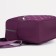A backpack with a zipper, an outer pocket, 2 side pockets, a wallet, a purple color