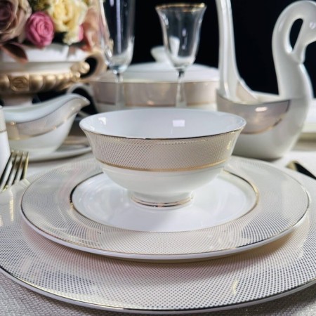 Set of salad bowls Lenardi "Golden Symphony", bone porcelain, d = 11.5 cm, 2 pcs