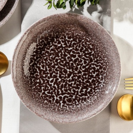 Porcelain deep -porcelain Natur Sand, 500 ml, D = 20 cm, brown color-2