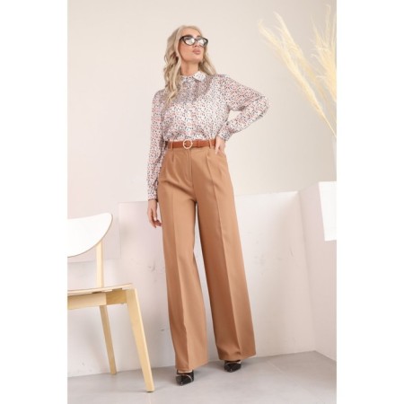 Female trousers, size 46, beige color-4