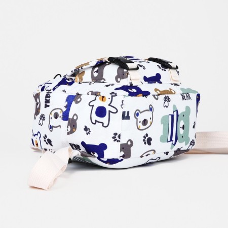 Baby backpack on lightning, 3 outer pockets, white color-6