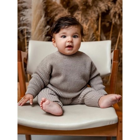 Knitted Children's Pure Love Buddy, height 74 cm, brown color-5