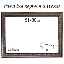 Frame for paintings (mirrors) 21 x 30 x 2.8 cm, plastic, calligrata 6448, silver