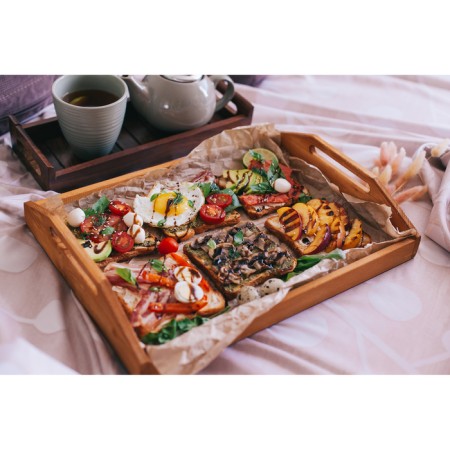 Wooden tray with decor, 40 × 30 × 7.5 cm, pine-4