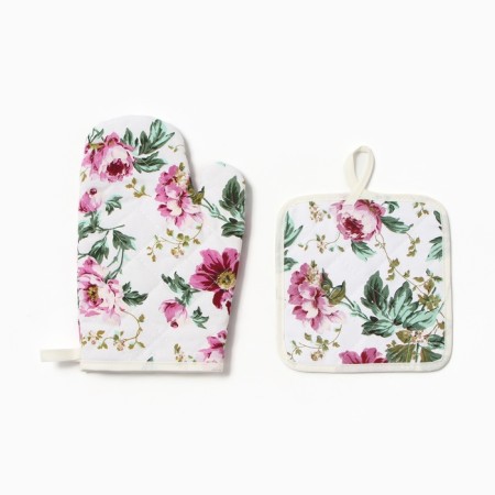 Kitchen set 2 pr. Dolyana flowers of roses. Group 17*17cm, mittens-seging 26*16cm, 100%HL-2