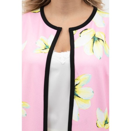 Cardigan female, size 54, white, pink color-9