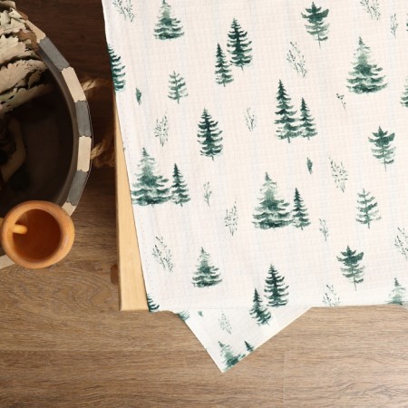 Sheet for the bath "Christmas trees" 150x180 cm, cotton, waf. canvas-1