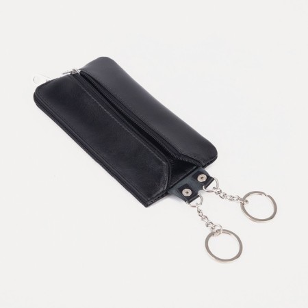 Key of zipper, length 15 cm, 2 rings, black color-2