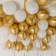Bouquet of balls "white-gold", latex, chrome, set of 50 pcs.