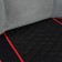 Nabbage on the front seat, velor, size 55 x 130 cm, black, with red edging