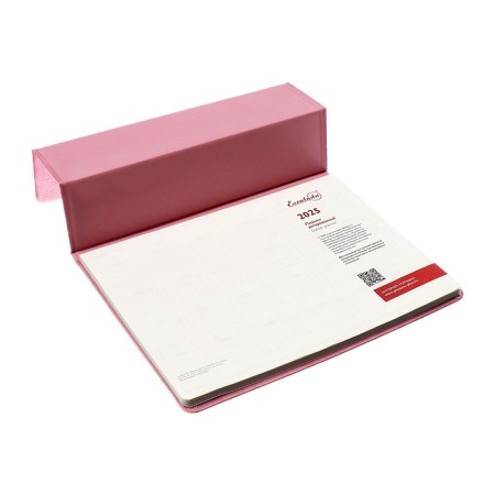 Dated 2025, 250 x 190 mm, 54 sheets, gluing, Escalada, hard -leather cover, pancake embossing, tinted block 70 g/m2, pink-10