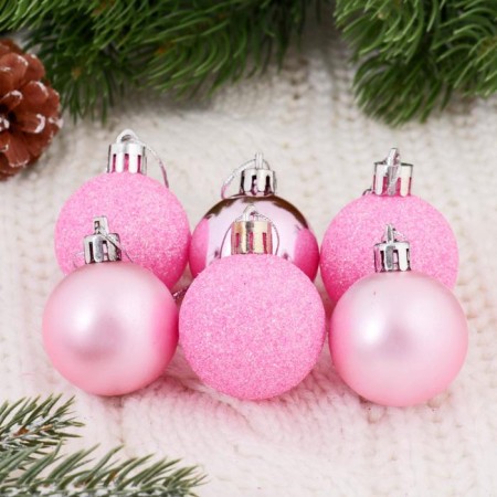 Set of balls plastic D-4 cm, 12 pcs "Assorted" pink
