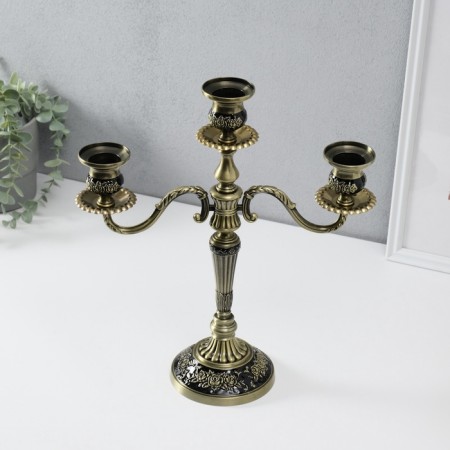 Summary Metal for 3 candles "Rosary" brass 37x31x12 cm-7