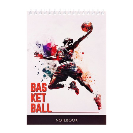 Notepad A5, 40 sheets in a cage on the crestball crest, cover covering cardboard, offset block