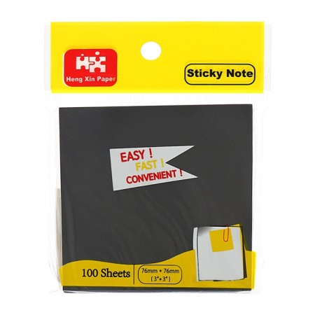 Block with a sticky edge of 76mm x 76mm 100l, black-2