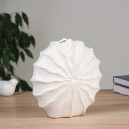 VAZA Ceramics Table "Cayo" wave, d-7x2.5cm 21x19 cm, white