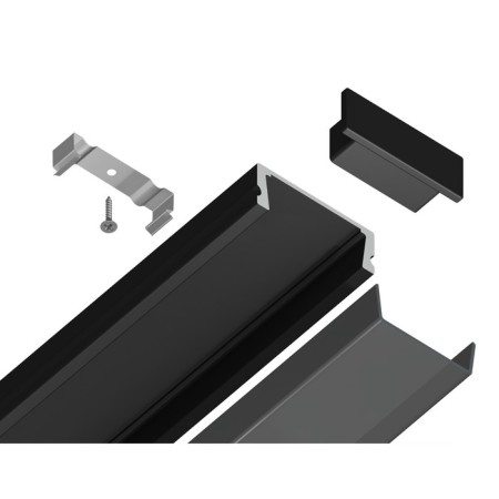 Profile aluminum invoice Ambrella Illumination Alum Profile, GP1700BK/BK, 2000x6x15.5 mm, black color, black disper-3