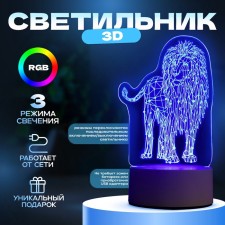 Светильник "Лев" LED RGB от сети 9,5х13х18,9 см RISALUX
