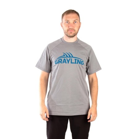Grayling Logo T-shirt, Cotton, Gray, XXL-1
