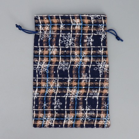 Bag Gift canvas "New Year's time", snowflakes, 16 x 24 cm +/- 1.5 cm, New Year-5