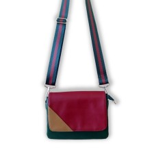 Bag Messenger on magnet, green/red/karmin