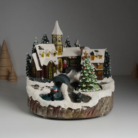 Souvenir plastic light "New Year's street" is spinning 20.5x17x20.5 cm-1