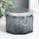Bank for candles glass with a "flower" gray lid, polyhedron 5x7x7 cm, mix