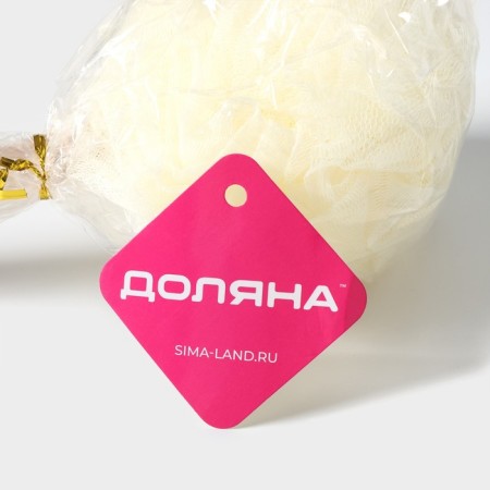 Body washcloth with a handle of a share, 50 g, white color-6