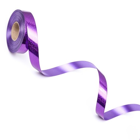 Holographic tape for decor and gifts, purple, 2 cm x 50 m-3