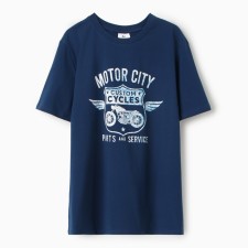 Футболка мужская MOTOR CITY, цвет тёмно-синий, размер 54