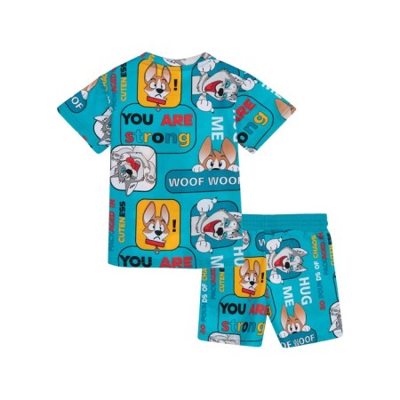 Pajama for the boy PlayTode: T -shirt and shorts, height 80 cm-6