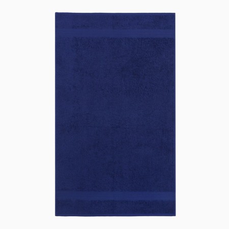 Terry towel with a border 50x90 cm, Dark Blue, cotton 100%, 440g/m-2