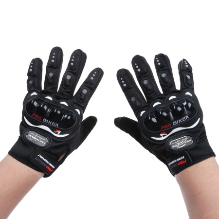 Motorcycle gloves with protective inserts, steam, size m, black