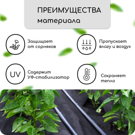 Mulching material, with perforation, 5 × 0.8 m, density 80 g/m², spanbond with a UV stabilizer, black, Greengo, economy 30%-1