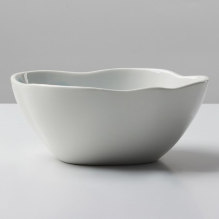Basilnik ceramic uneven edge "Divorces", 600 ml, 17 cm, white color-3
